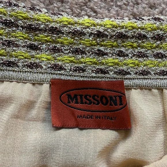 missoni glittery multicolor stripe midi skirt 48 XL a line flowy colorful fun - Picture 4 of 15